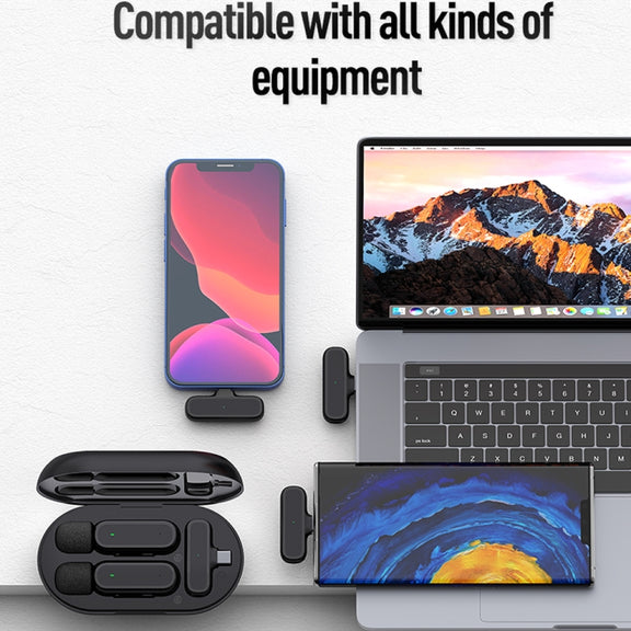 K61 One To  One Wireless Lavalier Microphone With Charging Box Noise Reduction Video Record Mic,Spec: 8 Pin Interface