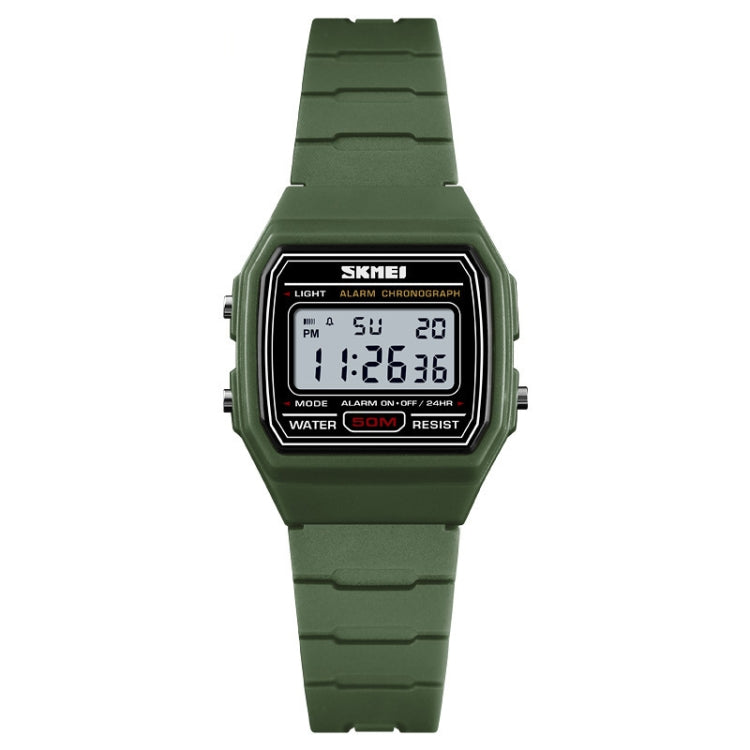 SKMEI 1460 Children Luminous Multifunctional Water-resistant Thin Sports Watch(Army Green)