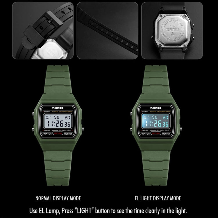 SKMEI 1460 Children Luminous Multifunctional Water-resistant Thin Sports Watch(Black)