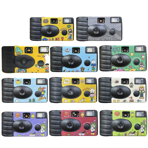 27pcs Click Retro Film Camera Water-resistant Cartoon Decorative Stickers without Camera