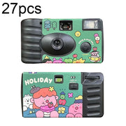 27pcs Holidays Retro Film Camera Water-resistant Cartoon Decorative Stickers without Camera