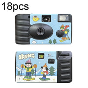 18pcs Sking Retro Film Camera Water-resistant Cartoon Decorative Stickers without Camera