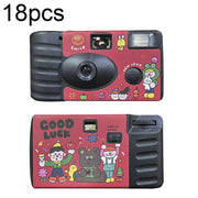 18pcs Red Good Luck Retro Film Camera Water-resistant Cartoon Decorative Stickers without Camera