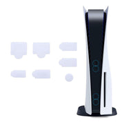 For PS5 2sets 7pcs/Set Dust Plug Silicone Dust Protector Anti-Dust Cover(White)