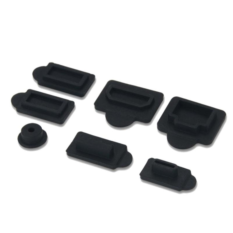 For PS5 2sets 7pcs/Set Dust Plug Silicone Dust Protector Anti-Dust Cover(Blue)