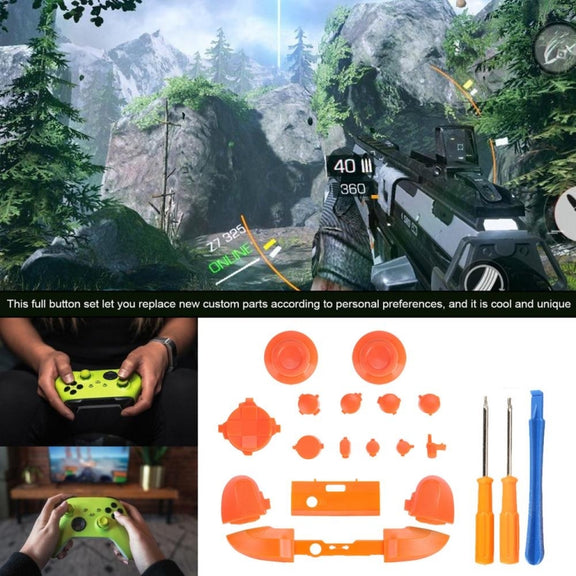 For Xbox Series X Controller Thumbstick LB RB Bumpers Trigger Buttons With Screwdriver Accessories(White)