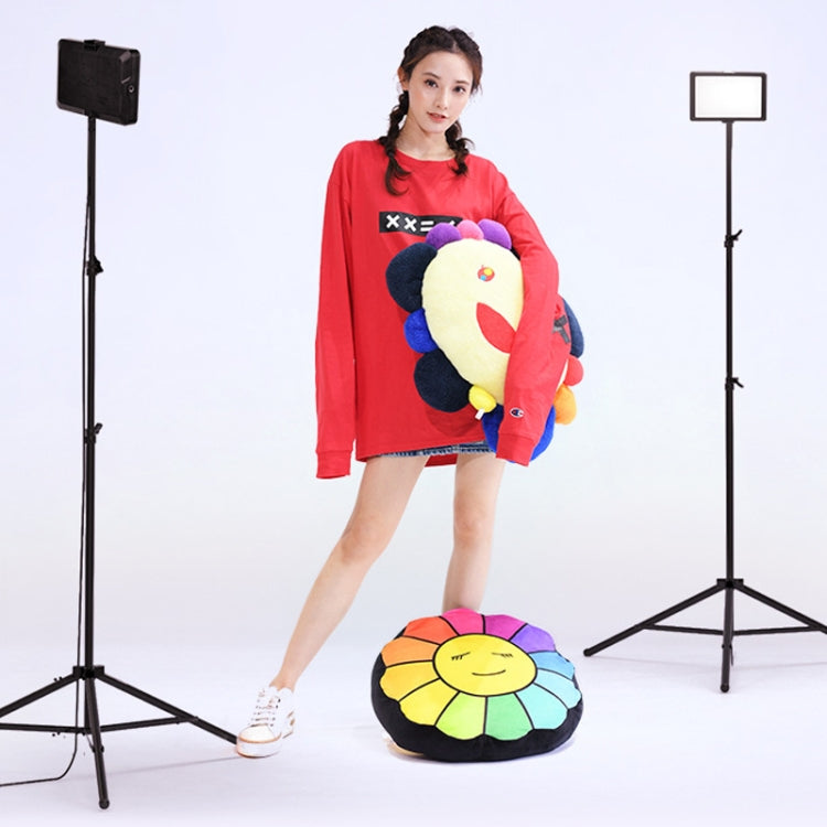 8 Inch 3200-5500K Three-color Temperature Photography Flat-panel Live Fill Light,Spec: 2.1m Bracket