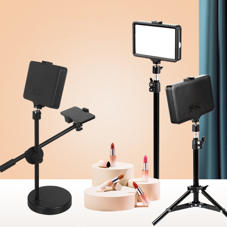 8 Inch 3200-5500K Three-color Temperature Photography Flat-panel Live Fill Light,Spec: Overhead Bracket