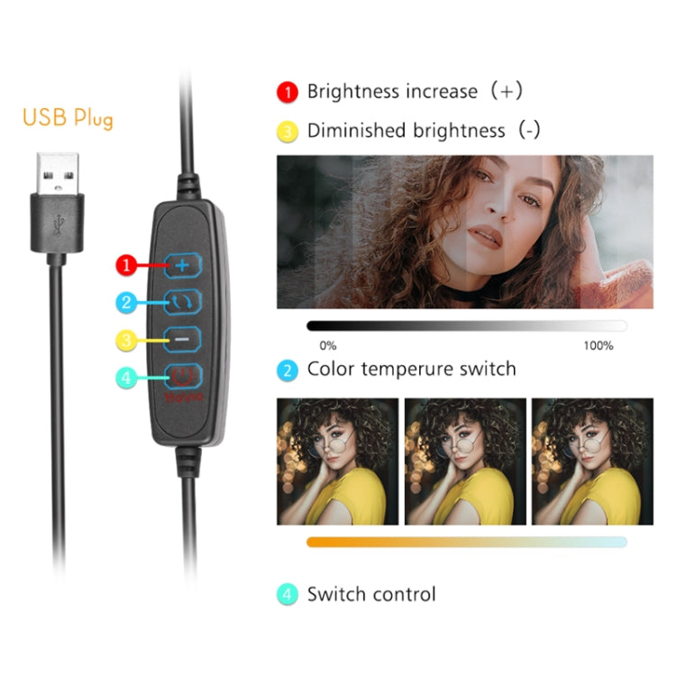 8 Inch 3200-5500K Three-color Temperature Photography Flat-panel Live Fill Light,Spec: Overhead Bracket