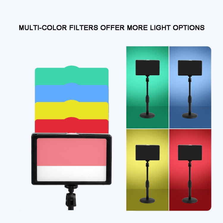 8 Inch 3200-5500K Three-color Temperature Photography Flat-panel Live Fill Light,Spec: Overhead Bracket