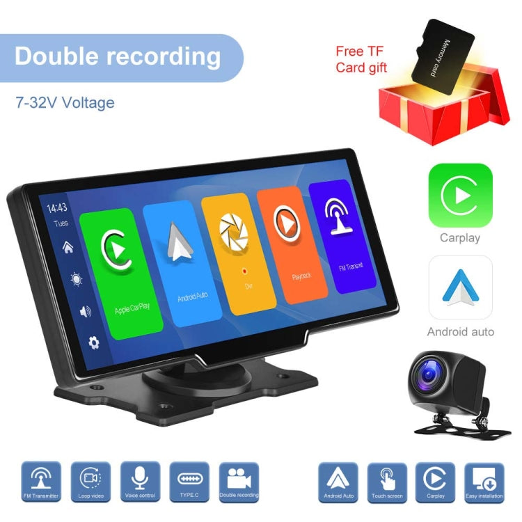 A3073 HD Wired 9.3 Inch 1 To 1 Smart Player With Wireless Carplay Two-way Video Split-screen Display(Black)