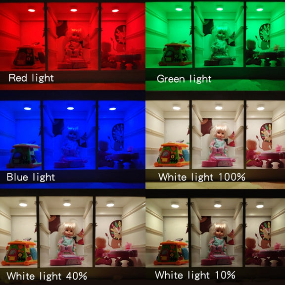 Ambience Pat Light Bedside Eye Protection Night Light, Color: RGBW Color Light Charging(6pcs With 2 Remote Control)