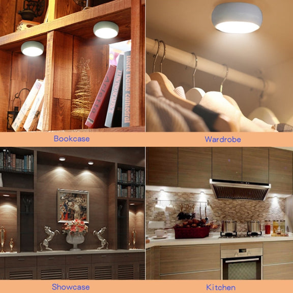 Ambience Pat Light Bedside Eye Protection Night Light, Color: RGBW Color Light Charging(6pcs With 2 Remote Control)