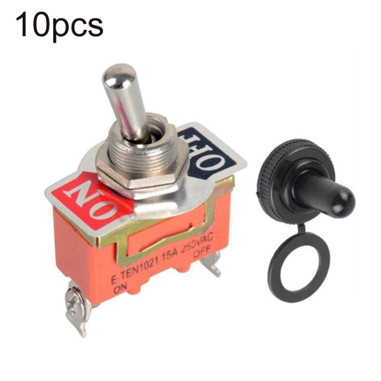 10pcs E-TEN1021 2-speed Water-resistant Rocker Toggle Switch(Orange)