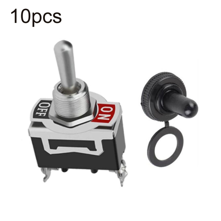 10pcs E-TEN1021 2-speed Water-resistant Rocker Toggle Switch(Black)