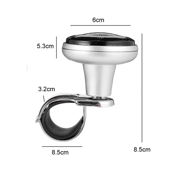 Car Steering Wheel Booster Ball Assist With Compass(A Model White)