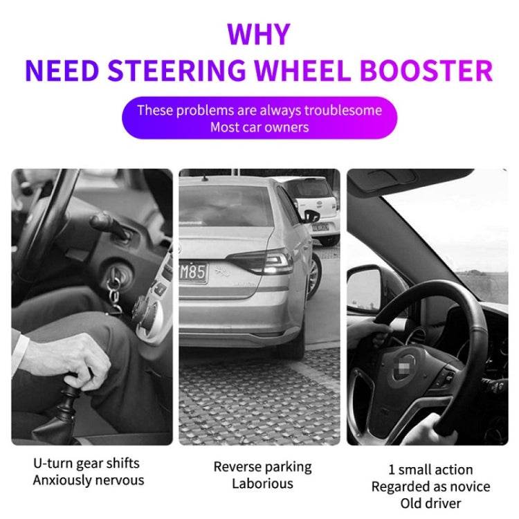 Car Steering Wheel Booster Ball Assist With Compass(A Model White)