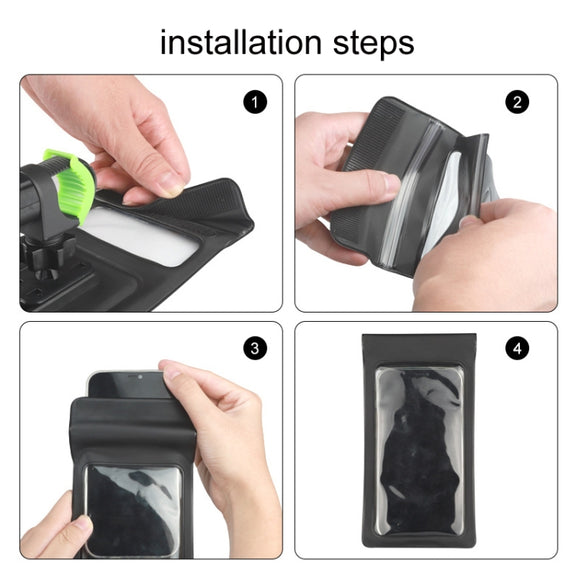 Outdoor Cycling Mobile Phone Navigation Water-resistant Bracket(Black Green)