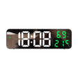 671  Mirror Screen Digital LED Alarm Clock USB Plug-in/Battery Dual-use With Temperature/Humidity Display(Black Shell White Green) - Alarm Clocks by PMC TechLife | Online Shopping South Africa | PMC TechLife