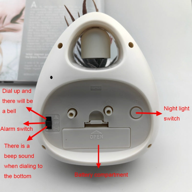 GH809 Egg-shaped Desktop Children Alarm Clock Bedside Cute Belling Clock(Green)