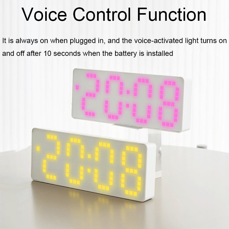 8017 LED Screen Voice Control Digital Alarm Clock Desktop Multifunctional Temperature Clock(Green)