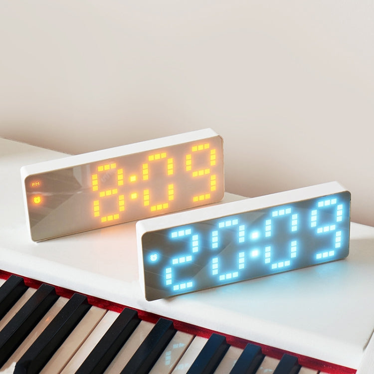 8017 LED Screen Voice Control Digital Alarm Clock Desktop Multifunctional Temperature Clock(Ice Blue)