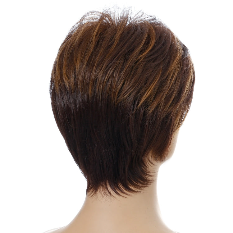 WIG-155 Ladies Short Curly Wig High Temperature Silk Chemical Fiber Headgear(Brown)