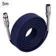 LHD010 Caron Male To Female XLR Dual Card Microphone Cable Audio Cable 5m(Blue) - Microphone Audio Cable & Connector by PMC TechLife | Online Shopping South Africa | PMC TechLife | Buy Now Pay Later Mobicred