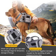 Dog Explosion-proof Chest Strap With Detachable Combination Backpack, Size: L(Lake Blue)