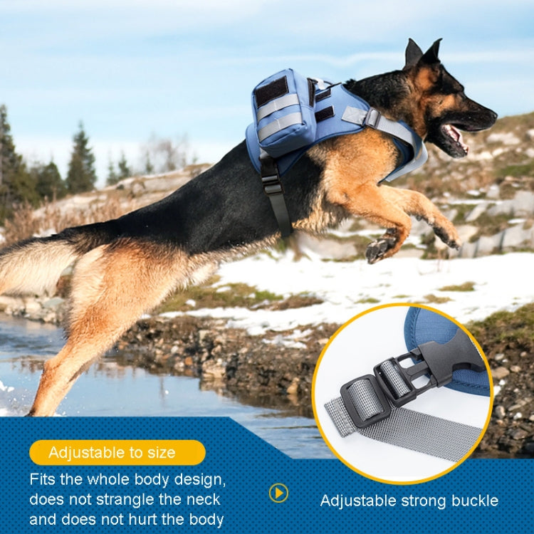 Dog Explosion-proof Chest Strap With Detachable Combination Backpack, Size: L(Lake Blue)