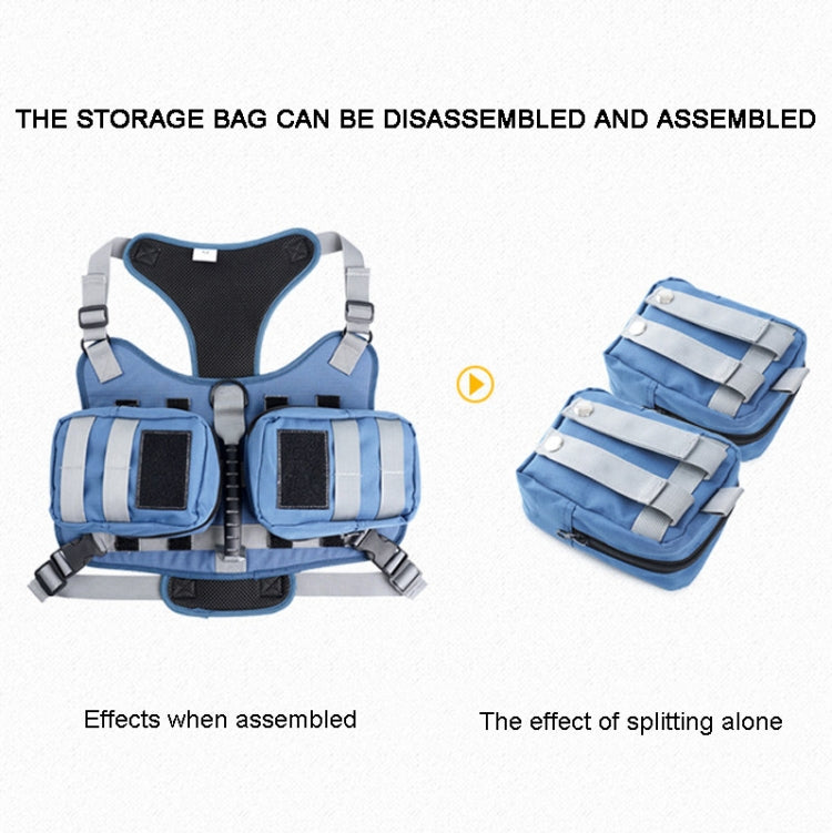 Dog Explosion-proof Chest Strap With Detachable Combination Backpack, Size: L(Lake Blue)