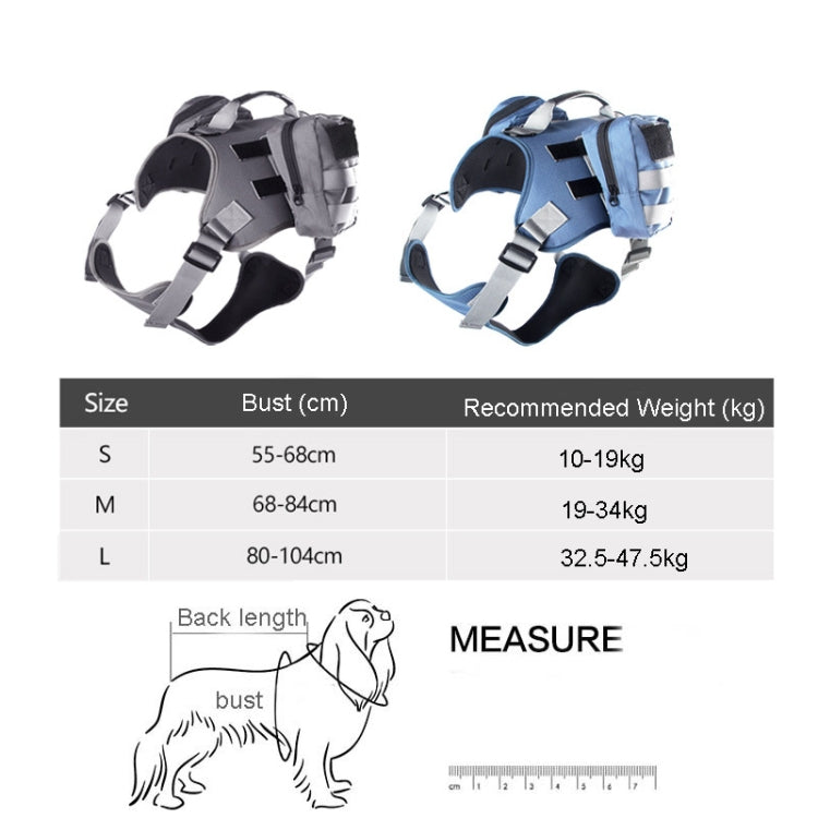Dog Explosion-proof Chest Strap With Detachable Combination Backpack, Size: S(Lake Blue)
