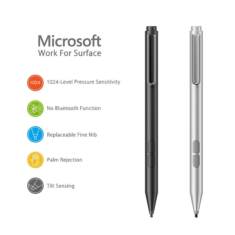 F94S For Microsoft Surface Series Stylus Pen 1024 Pressure Level Electronic Pen(Black)