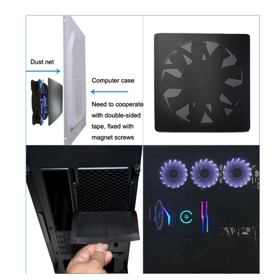 10pcs 12cm With Magnetic Suction PVC Cooling Fan Dust Net Desktop Computer Industrial Fan Filter Cover