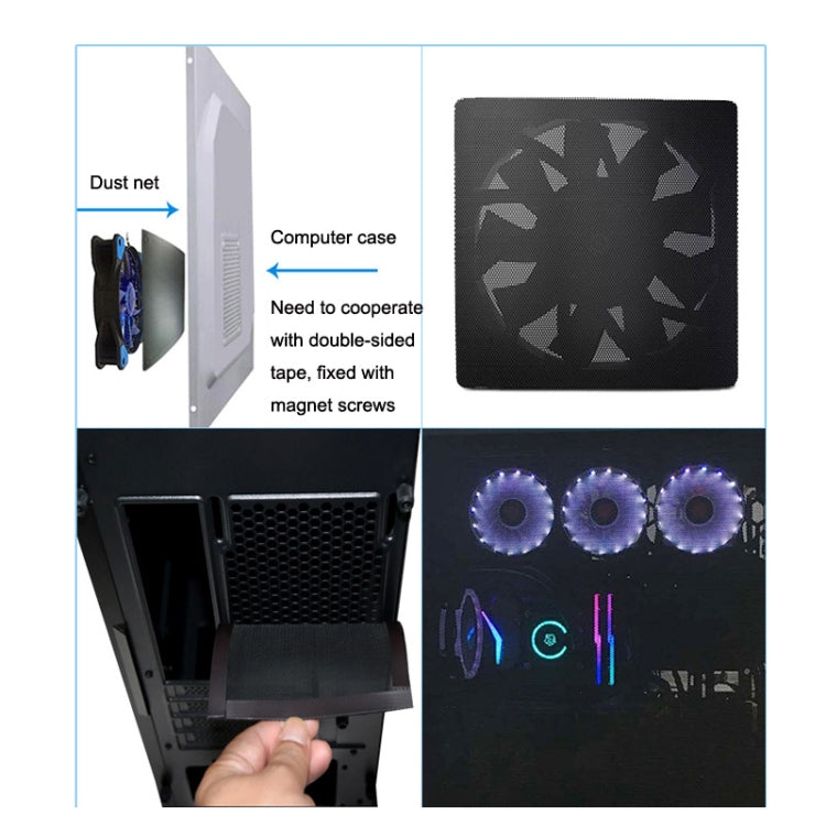 10pcs 12cm With Magnetic Suction PVC Cooling Fan Dust Net Desktop Computer Industrial Fan Filter Cover
