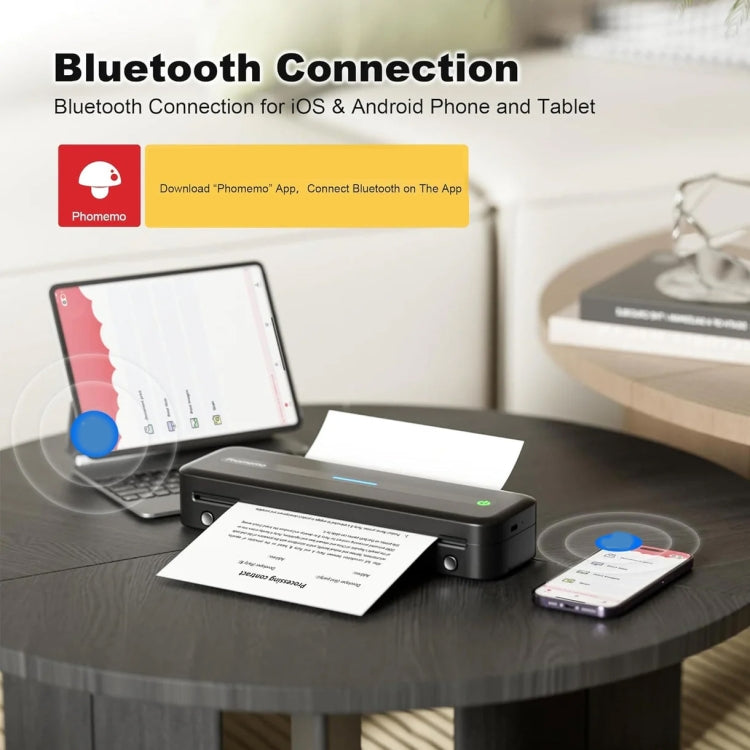 Phomemo M832 300dpi Wireless Thermal Portable Printer, Size: A4 Version(Black)