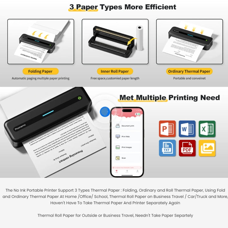 Phomemo M832 300dpi Wireless Thermal Portable Printer, Size: A4 Version(Pink)