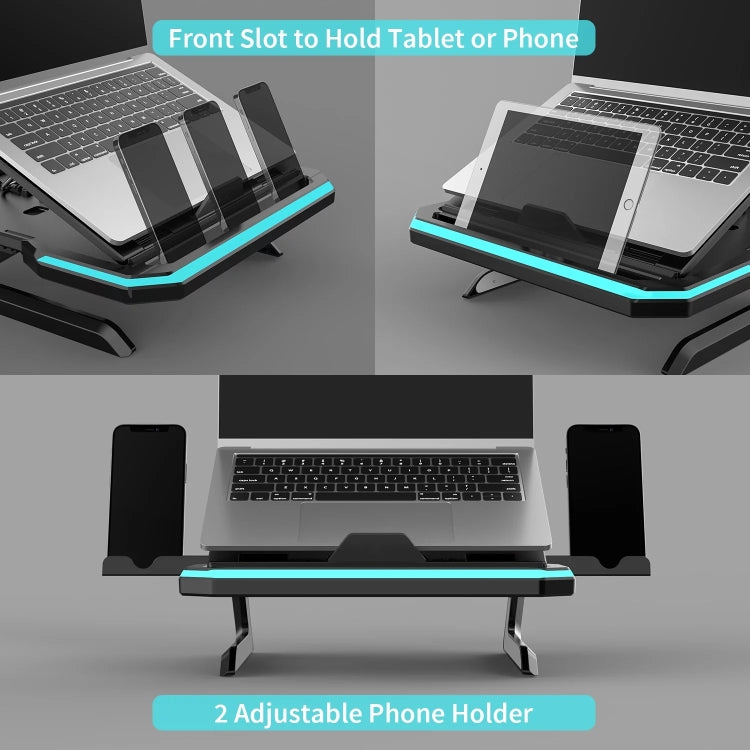 Laptop Stand with RGB Lighting 9-Level Adjustable Notebook Stand(Pink)