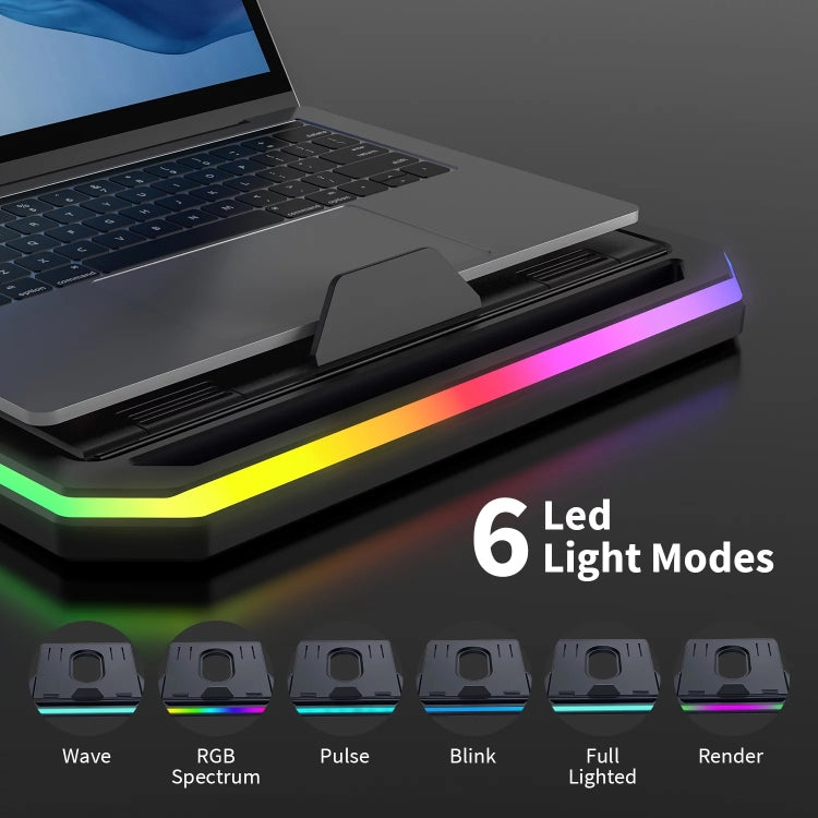 Laptop Stand with RGB Lighting 9-Level Adjustable Notebook Stand(Pink)