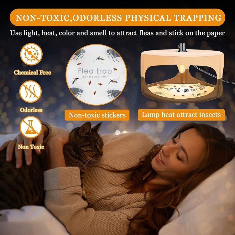 2pcs SK111 Pet Household Flea Lamp Flea Sticky Trapper Flea Capture Device(US Plug)