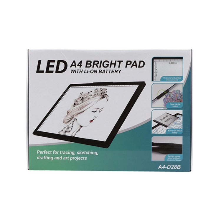 A4-D28B Rechargeable Copy Desk Drawing Board, Specification: With Charging Line+UK Plug Adapter