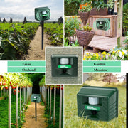 SK131 Garden Outdoor Ultrasonic Rat Repeller Snake Repelle Farm Animal Driving Device(EU Plug)