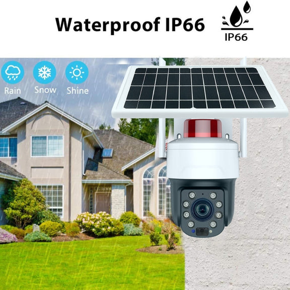 RH-Q10 Graffiti 5MP Wifi Wireless Solar Camera 30X Optical Zoom Auto Tracking Patrol IP66 Water-resistant