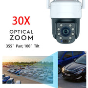 RH-Q10 Graffiti 5MP Wifi Wireless Solar Camera 30X Optical Zoom Auto Tracking Patrol IP66 Water-resistant