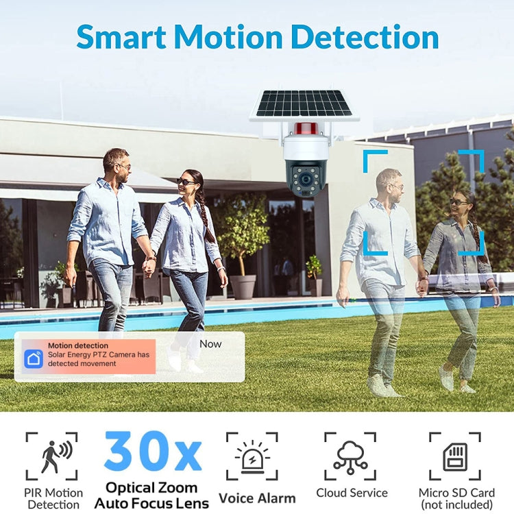 RH-Q10 Graffiti 5MP Wifi Wireless Solar Camera 30X Optical Zoom Auto Tracking Patrol IP66 Water-resistant