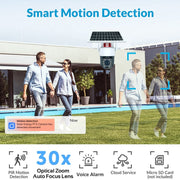 RH-Q10 Graffiti 5MP Wifi Wireless Solar Camera 30X Optical Zoom Auto Tracking Patrol IP66 Water-resistant