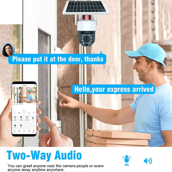 RH-Q10 Graffiti 5MP Wifi Wireless Solar Camera 30X Optical Zoom Auto Tracking Patrol IP66 Water-resistant