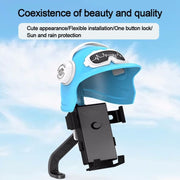 Small Helmet Sunscreen Phone Stand Bracket Motorcycle Mobile Phone Holder,Spec: Handlebar White