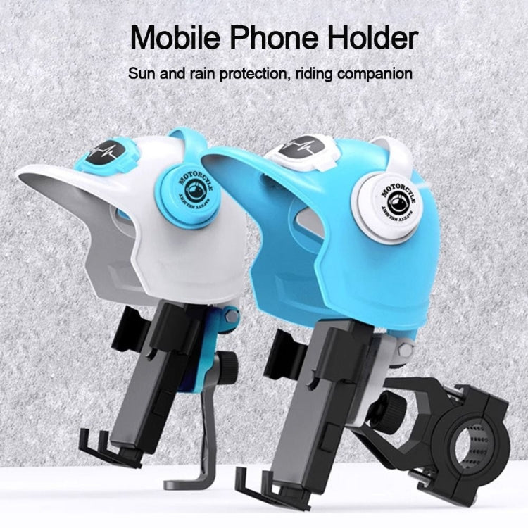 Small Helmet Sunscreen Phone Stand Bracket Motorcycle Mobile Phone Holder,Spec: Rearview Mirror Blue