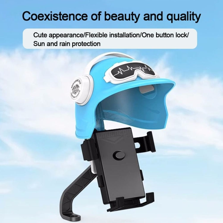 Small Helmet Sunscreen Phone Stand Bracket Motorcycle Mobile Phone Holder,Spec: Rearview Mirror Blue